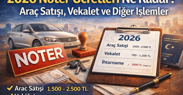 2026 Noter Ücretleri Ne Kadar? Araç Satışı, Vekalet ve Diğer İşlemler